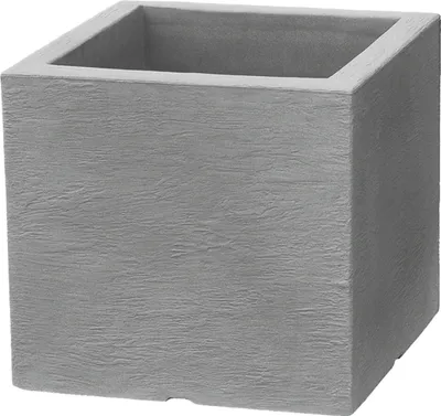 Pflanzkübel „Cube“ In Beton-Optik – 29x29x23 Cm, Stony Grey, Frostfest, Made In Germany