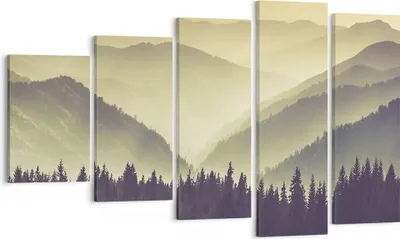 Produktbild von Bild auf Leinwand - Leinwandbild - Berge Wald Natur - 100x60cm - Wand Bild - Wanddeko - Wandbilder - Leinwanddruck - Bilder - Kunstdruck - Wanddekoration - Leinwand bilder - Wandkunst - EG100x60-3820