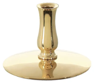 Productafbeelding van Omgoods- Kaarsenhouder Goud - Kandelaar voor Dunne Kaarsen tot Ø6,7mm - Stevig Messing - Hoogte 34mm - Diameter 50mm - Handgemaakt