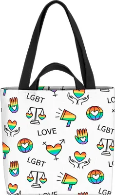 Produktbild von VOID Pride Hand Herz Regenbogen Tasche 33x33x14cm,15l Einkaufs-Beutel Shopper Einkaufs-Tasche Bag