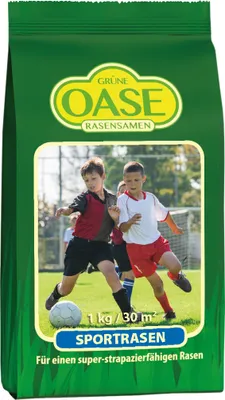 Produktbild von Grüne Oase Rasensamen Sportrasen 1 kg Grassamen für 30m² grüner robuster Teppich