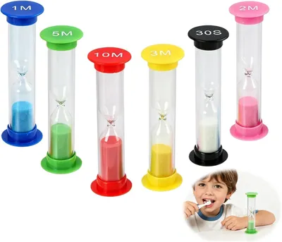 Obrázok produktu pre Súprava presýpacích hodín 6 ks, 30 s až 10 min, pre kuchyňu