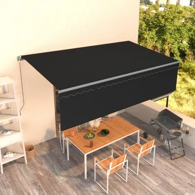 Produktbild von CLORIS Markise Manuell Einziehbar mit Rollo 5x3 m Anthrazit 3069459