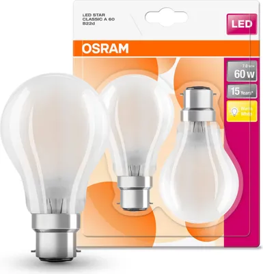 Produktbild von Osram Retrofit Classic A, 7 W, B22d, 806 lm, 15000 h, Warmweiß