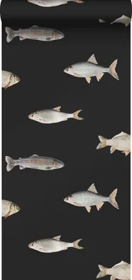 Obrázek produktu pro ESTAhome tapeta fish black and grey - 139363 - 50 x 900 cm