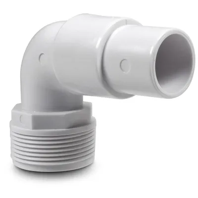 Produktbild von 90° Winkeldruckschlauchtülle weiß AG 11/2 Zoll x 38/32 mm