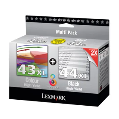 Produktbild von Lexmark Twin-Pack No.44XL/43XL Black and Color Print Cartridges BLISTER, Schwarz, Tintenstrahl