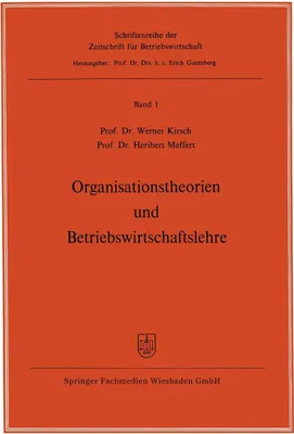 Produktbild von Organisationstheorien und Betriebswirtschaftslehre