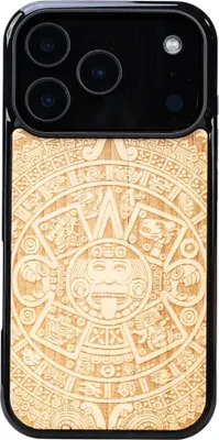 Produktbild von Holzhülle für iPhone 17 Pro, Bewood Aniegre Aztekischer Kalender