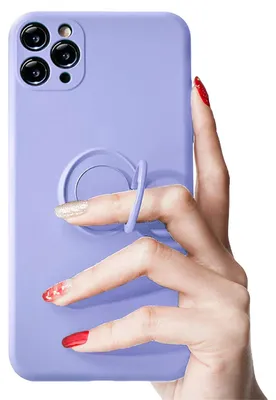 Silikonhülle mit Ringhalterung für iPhone 13 Pro, lila