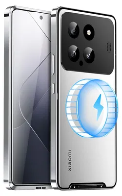 Immagine prodotto di Per Xiaomi 14 MagSafe Magnetic Frosted Metal Custodia Accessori Custodia Argento