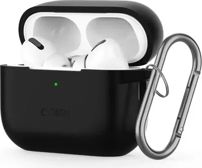 Zdjęcie produktu dla Etui Tech-Protect Silicone Hook z Karabińczykiem DO AirPods Pro 1, 2 Czarne