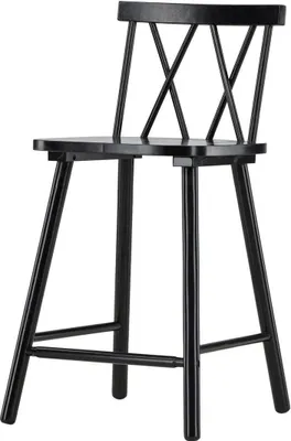 Obrázok produktu pre FURNLUX Barová stolička Mollostrom Black 43cm / Hauptfarbe: Schwarz / Abmessungen: 43 x 44 x 90 cm