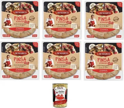 Produktbild von Di Marco- Pinsa alla Romana Klassisch knusprig und lecker 6x230gr+ Italian Gourmet polpa 400g