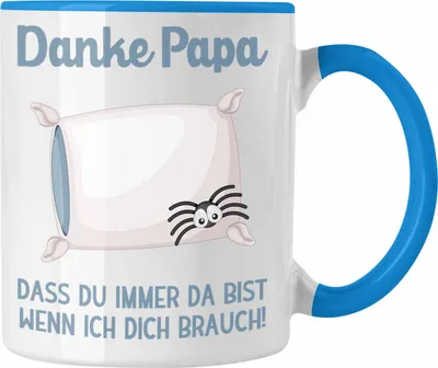 Produktbild von Trendation - Geschenk für Papa von Tochter Lustige Tasse Danke Vater Geschenkidee Lustige Kaffeetasse für Bester Papa von Tochter Weihnachten Geburtstag Geschenkidee (Blau)