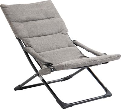 Outsunny Skládací židle s potahem Odnímatelná zahradní židle Kempingová židle Lehátko na terasu Sedací nábytek Zahradní terasa Balkon Textilní ocel Šedá 66Š x 94D x 79V cm