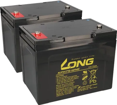 Produktbild von Ersatzakku für Invacare Comet und Comet HD 2x Kung Long Bleiakku KPH75-12NE M6 12V 75Ah zyklenfest