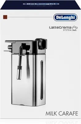 The image shows the packaging of a DeLonghi milk carafe.