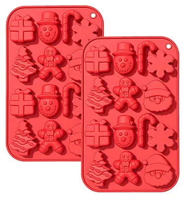 Silikon-Backformen für Weihnachten, 2 Stück, 14 Mulden, Antihaft