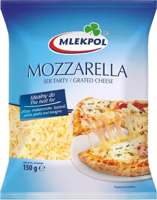 Zdjęcie produktu dla Ser Mozzarella tarty 150g MLEKPOL