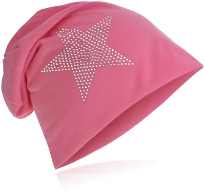 Produktbild von Beanie Muetze Strass Stern Rosa
