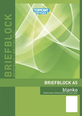 Produktbild von 5 Briefblöcke Briefblock blanco DIN A5 Schreibblock