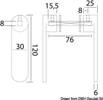 Produktbild von Bootsklinke AISI 316 100 mm Osculati 38.348.40