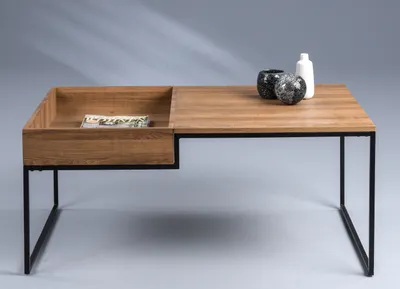Produktbild von Couchtisch Benno in braun - MDF, Metall - 105x45x66cm