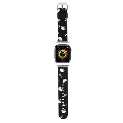 Obrázek produktu pro Pasek Hello Kitty Heads & Bows Pattern Na Apple Watch 38/40/41Mm - Černý