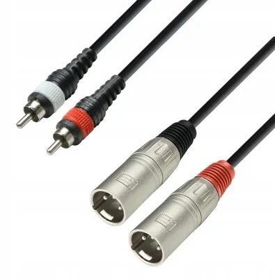 Productafbeelding van Adam Hall K3TMC0100 audiokabel, 2x RCA (tulp) naar 2x XLR mannelijk, 1 meter