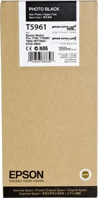 Image de Epson T5961 - 350 ml - noir photo - original - cartouche d'encre - pour Stylus Pro 7700, Pro 7890, Pro 7900, Pro 9700, Pro 9890, Pro 9900, Pro WT7900