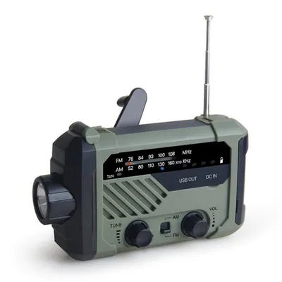 Produktbild von AM/FM/WB Dreiband-Solarradio, Handkurbel-Handy-Ladegerät für den Außenbereich, tragbare Notbeleuchtung2000mAh