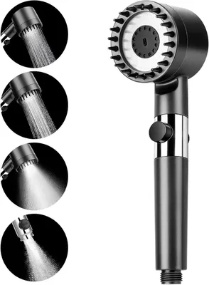 Immagine prodotto di Doccetta da bagno ad alta pressione, con 4 modalità, regolabile, a risparmio idrico, che aumenta la pressione, ideale per la doccia