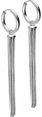 Produktbild von Chirurgenstahl Ohrclicker Creolen QUASTE Silber Innendurchmesser: 10mm + Designstärke: 1,6mm