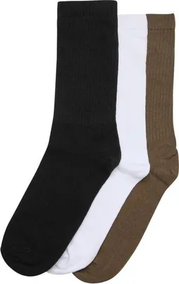 Obrázek produktu pro Ponožky Urban Classics Daily Socks 3-Pack black+white+olive - 39–42