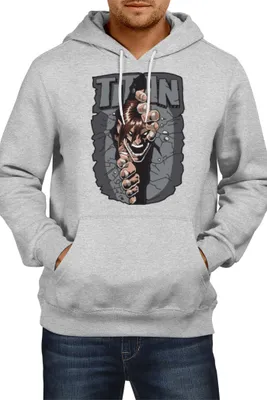 Obrázek produktu pro Pánská Mikina S Kapucí Japan Manga Comics Anime Attack Anime On Titan Angry Var-041 Angry Beasts, Man M / Vřesově šedá