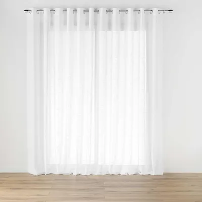 Obrázok produktu pre Interiérové závesy - Záves s pútkami (400 x 240 cm), farba: biela, vzhľad: lino