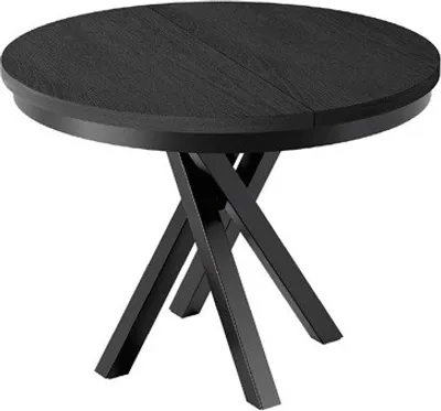 Obrázek produktu pro BETTSO Elegantní kulatý rozkládací stůl LUMI černý do obývacího pokoje