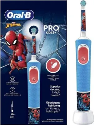 Immagine prodotto di Oral-B | Electric Toothbrush | Vitality PRO Kids Spiderman | Rechargeable | For kids | Number of brush heads included 1 | Number of teeth brushing modes 2