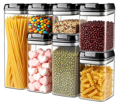 7-tlg. Vorratsdosen-Set, luftdicht, Kunststoff, 500-1900 ml