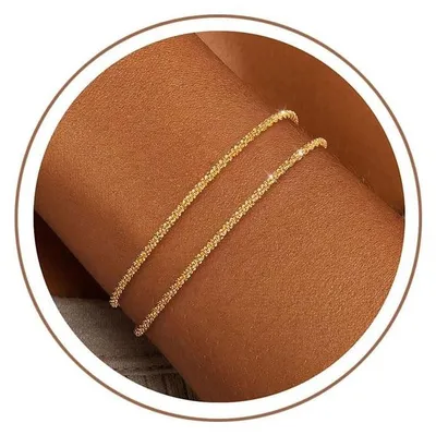 Image de Lot de 2 bracelets pour femmes, en or et en argent