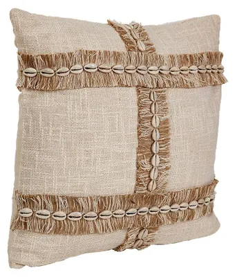 Obrázek produktu pro Polštář Romimex Béžové bavlněné mušle 45 x 8 x 45 cm