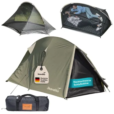 Produktbild von Skandika Trekkingzelt Hemus Sleeper | 2 Personen Tunnelzelt, verdunkelt Schlafkabine, Ultraleicht, wasserdicht, 3000 mm Wassersäule, Zelte 3-4 Saison