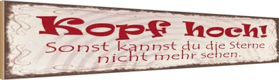Produktbild von vianmo Holzschild 10x46 cm Kopf hoch um Sterne zu sehen