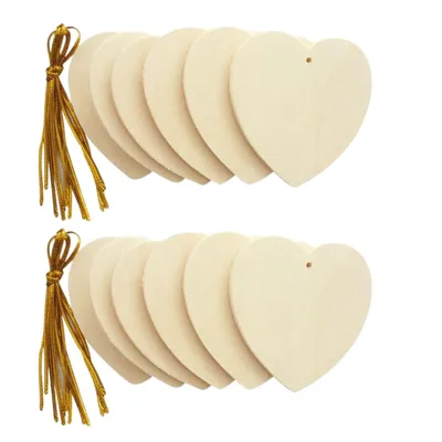 Produktbild von 2 Holzherzen zum Aufhängen 6 cm