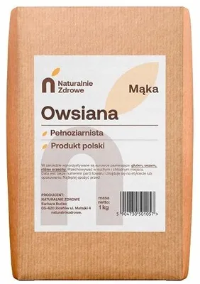 Produktbild von Hafermehl Vollkorn 1kg Naturbelassen 100% Hafermehl Fein Gemahlen Backen Kochen Frühstück Mehl