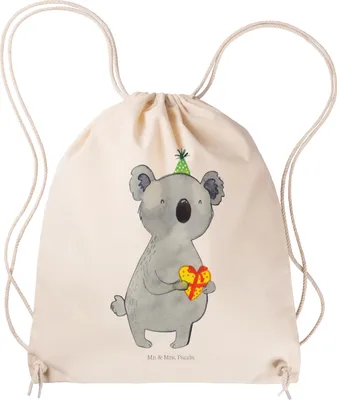 Produktbild von Mr. & Mrs. Panda Jutebeutel Koala Geschenk - Transparent - wander rucksack, gymnastiktasche, Kleiner, Party, Stoffbeutel, gym tasche, Geburtstag