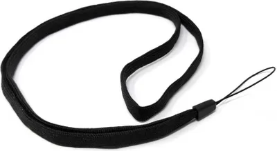 Produktbild von SYSTEM-S Halsband Umhängeband Trageband mit Schlaufe in Schwarz für Smartphone MP3-Player