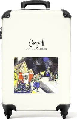 Obrázek produktu pro NoBoringSuitcases.com® Kufr Příruční zavazadlo na kolečkách Malý cestovní kufr na kolečkách - Umění - Chagall - Zima - Kresba - Staří mistři - Velikost kabiny < 55x40x23 cm a 55x40x20 cm - Foto kufr - Kabinový kufr - Palubní zavazadloKufr na ruční zavazadla 55x35x20 cm, 36L,