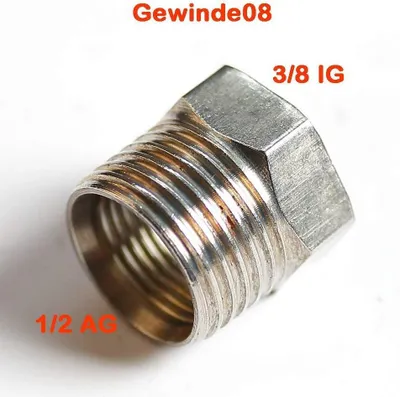 Zdjęcie produktu dla 1/2 cala do 3/8 cala gwintu wewnętrznego (gwint metryczny 08)